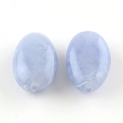 Imitazione ovale perline gemma acrilici, blu fiordaliso, 41x26x15mm, Foro: 3 mm, circa 46pcs/500g
