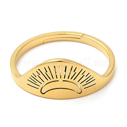 304 регулируемое кольцо из нержавеющей стали, солнце, золотые, размер США 6 (16.5 мм)