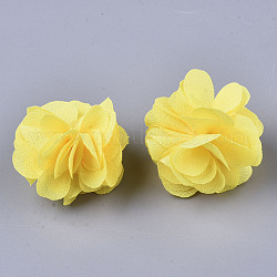 Blumen aus Polyestergewebe, für DIY Stirnbänder Blumenzubehör Hochzeit Haarschmuck für Mädchen Frauen, Gelb, 34 mm