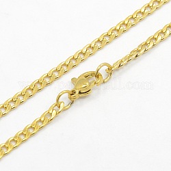 Men's 304 Stainless Steel Curb Chain Necklaces, with Lobster Claw Clasps, Golden, 29.5 inch(74.9cm)