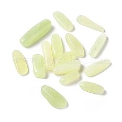 Cuentas de jade natural nuevo, sin agujero / sin perforar, pepitas, 26~48x10~14x7.5~8.5mm