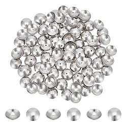 Unicraftale 200 Stück 201 Perlenkegel aus Edelstahl, apetalous, Edelstahl Farbe, 8x2.4 mm, Bohrung: 0.8 mm