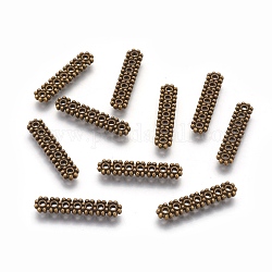 Tibetan Style Beads Spacers, Rectangle, Cadmium Free & Nickel Free & Lead Free, 7-Hole, Antique Bronze, 23x5x2mm, Hole: 1mm