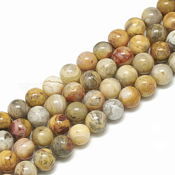 Natural Crazy Agate Beads Strands, Round, 6mm, Hole: 1mm, about 61pcs/strand, 14.7 inch