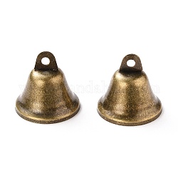 Pendentifs de cloche en fer, bronze antique, 38x38mm, Trou: 4.5mm