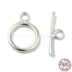 Sterling Silber Ring Knebelverschluss, Ring: 11.5x8.5 mm, Bar: 12x4 mm, Bohrung: 1.8 mm
