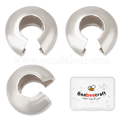 Beebeecraft 30 Stück 925 Perlenspitzen aus Sterlingsilber, Knotenabdeckungen, Silber, 3x4x2 mm
