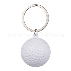 Portachiavi con ciondoli a tema palla sportiva in plastica ABS, con portachiavi in ​​ferro spezzato, golf, 6.25cm, pendenti: 36x32x32 mm