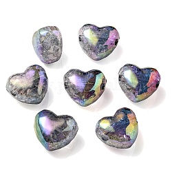 Perline di acrilico trasparente crackle, colore sfumato, cuore, grigio chiaro, 19x22x14mm, Foro: 3.5 mm
