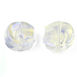 Electroplate Transparent  Glass Beads, AB Color, Moon with Star, Clear AB, 14x12.5x5mm, Hole: 1mm