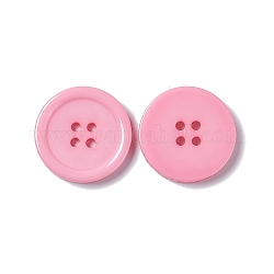 Resin Buttons, Dyed, Flat Round, Pink, 25x3mm, Hole: 2mm, 98pcs/bag