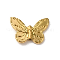 304 Stainless Steel Beads, Butterfly, Real 18K Gold Plated, 19.5x13.5x4mm, Hole: 1.4mm