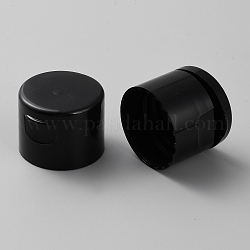 Tapas de botellas de plástico, tapas superiores abatibles, columna con rayas, negro, 32x23.5mm, diámetro interior: 28.8 mm