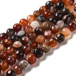 Miracle Agate Beads Strands, Faceted, Round, Dyed & Heated, 8mm