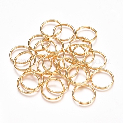304 из нержавеющей стали разрезные кольца, кольца с двойной петлей, золотые, 18x2.5 мм, около 15 мм внутренним диаметром, одножильный: 1.25 мм