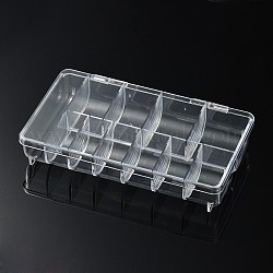 (Defective Closeout Sale), Clear Plastic Bead Containers With Lid, Rectangle, Clear, 185x108x31mm