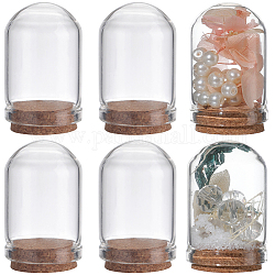 SUNNYCLUE 20Pcs Cloche Bell Jar 8mL Glass Display Dome with Cork Base 1.28 inch Small Clear Bottles Mini Bottles Dome Decorative Jars Display Case for Christmas Home Decor Dried Flowers Party Favor