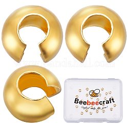 Beebeecraft 925 copri nodo con punte di perline in argento sterling, oro, 3x4x2mm, 30pcs/scatola