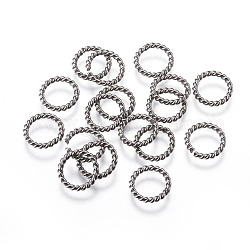 304 anelli di salto in acciaio inox, anelli di salto aperti, ritorto, colore acciaio inossidabile, 11.5x1.5mm, diametro interno: 8.5mm