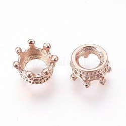 316 chirurgische europäische Perlen aus rostfreiem Stahl, Großloch perlen, Krone, Roségold, 10x5.5 mm, Bohrung: 5 mm