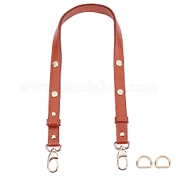 Sangle de sac à chaîne en cuir pu, avec accessoires en alliage et anneau en fer, accessoires de remplacement de sac, chocolat, 69.1x1.8x0.5 cm