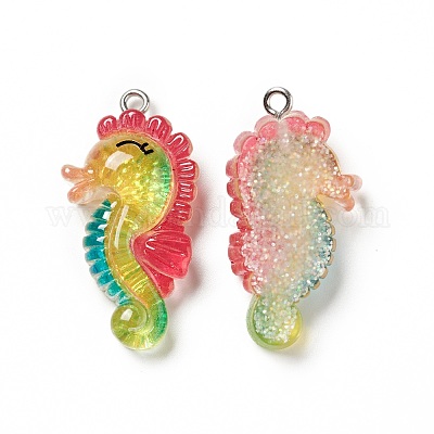 HAPINARY 12 Pièces Breloques Dents Résine Avec Anneaux Suspendus Pour