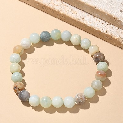 Bracciali elasticizzati in amazonite naturale&nbsp;BJEW-K212-B-007-1
