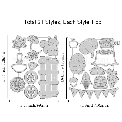 Wholesale GLOBLELAND 2Set 21Pcs Autumn Harvest Cutting Dies for DIY  Scrapbooking Metal Pumpkins Leaves Squirrels Die Cuts Embossing Stencils  Template for Paper Card Making Decoration Album Craft Decor 