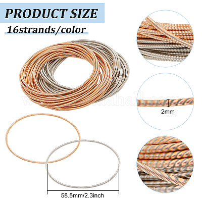 Wholesale BENECREAT 32Pcs 2 Colors Guitar String Coil Bracelet ...
