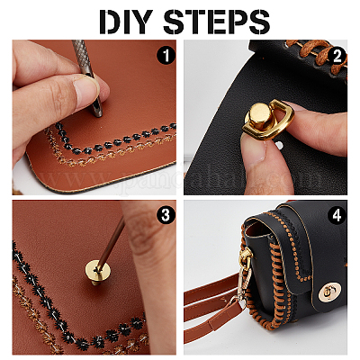 20 Pieces D Ring Stud Screw Ball Post Head Buttons Stud Screw, Metal D Ring  Rivets for Wallet Strap Shoes Accessories Leather Cross Body Purse Craft