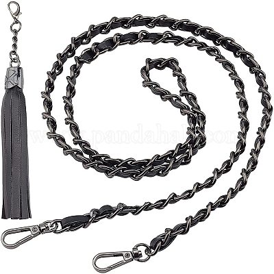 Wholesale GORGECRAFT 51 Inch Black Purse Chain Strap Leather Metal Thin  Crossbody Bag Replacement with Tassel for Interchangeable Shoulder Bag  Strap Sling Handbag Wallet 
