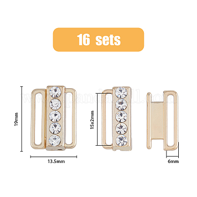 Wholesale SUPERFINDINGS 16Pcs 4 Colors Bra Clasp Replacement Part Alloy  Rhinestone Bikini Clips Bra Buckle Closing Hook Closure Mixed Color Bra  Safe Lock Front Closing for Bra Making Lingerie Sewing 