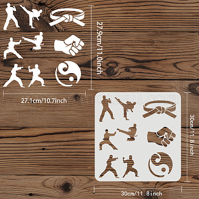 Shop FINGERINSPIRE Martial Arts Stencils 30x30cm Karate Stencil Plastic ...
