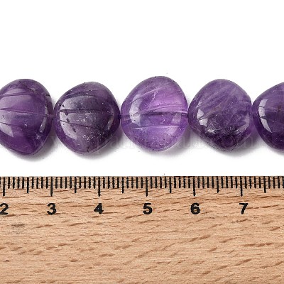 Fili di perle intagliate di ametista naturale&nbsp;G-H339-A07-01B-1