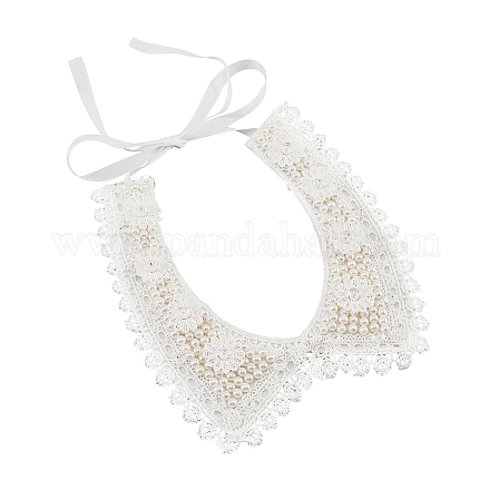 Perle en plastique et collier de fleurs en strass cristal AJEW-WH0326-08D-1