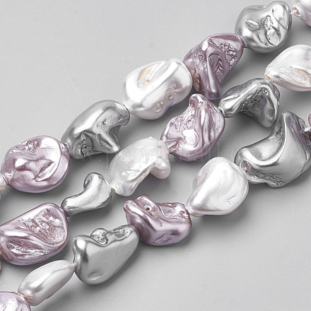 Chapelets de perles de coquille X-PEAR-Q008-12B-1