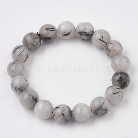 Bracelets extensibles de quartz rutile noir naturel BJEW-S138-02D-10mm-1