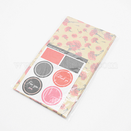 Papiertüten mit Blumenmuster&nbsp;LS-CARB-WH0009-11D-1