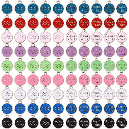 90pcs 9 colgantes de esmalte de aleación de colores ENAM-SZ0001-54A-1