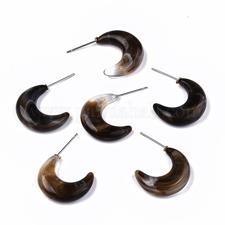 Серьги-кольца из прозрачной пластмассы EJEW-T012-02-B04-1