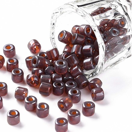 Perline di tromba rotonde in vetro lucido con colori trasparenti SEED-S045-001A-D02-1