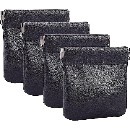 Benecreat 4 шт. черная кожаная дорожная сумка для ювелирных изделий AJEW-WH0283-67A-1