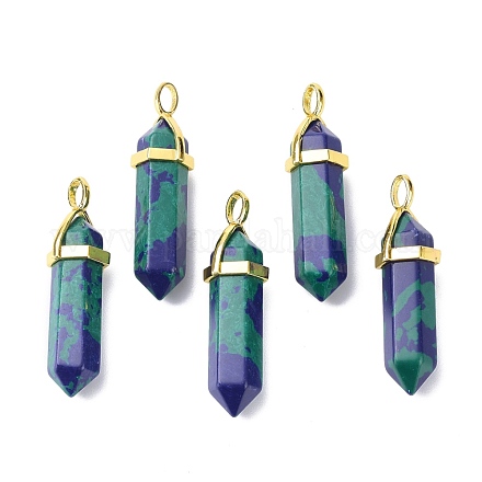 Synthetic Turquoise Pointed Pendants G-G025-01G-16-1