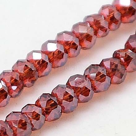 Electroplate Glass Beads Strands X-EGLA-J025-F13-1