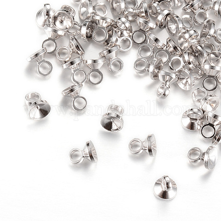 Messing Perlenkappe Anhänger Kautionen KK-R037-151P-1