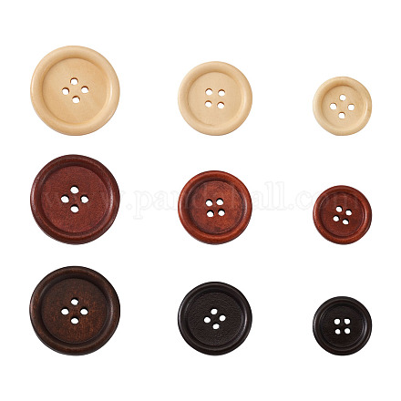 4-Agujero botones de madera BUTT-TA0001-06-1