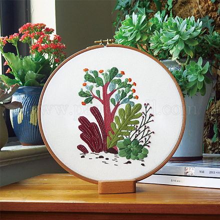 Cactus Pattern DIY Embroidery Starter Kits DIY-P077-095-1