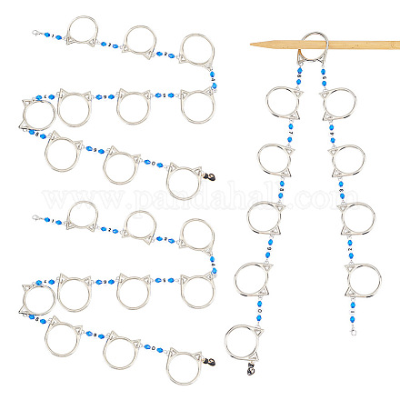 Chaînes de compteur de rangées de tricot à maillons perlés en acrylique HJEW-AB00399-1