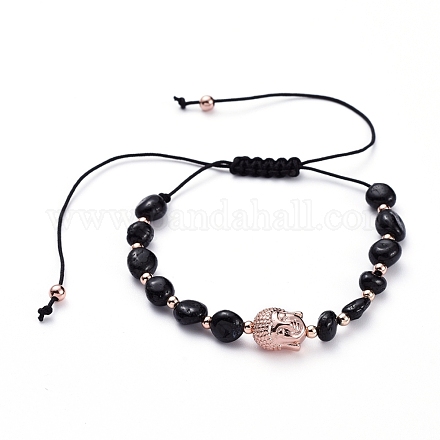 Adjustable Nylon Thread Braided Bead Bracelets BJEW-JB05291-05-1