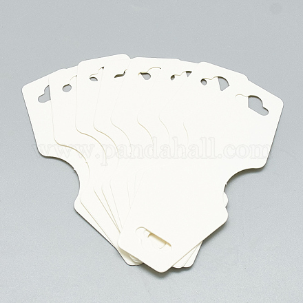 厚紙のネックレス＆ブレスレットディスプレイカード  ホワイト  9.5x3.7cm X-CDIS-R034-46-1